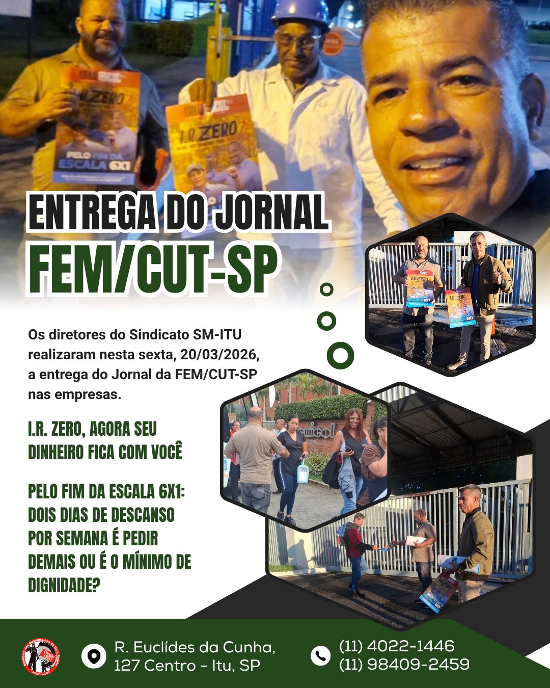 Entrega do jornal FEM/CUT-SP