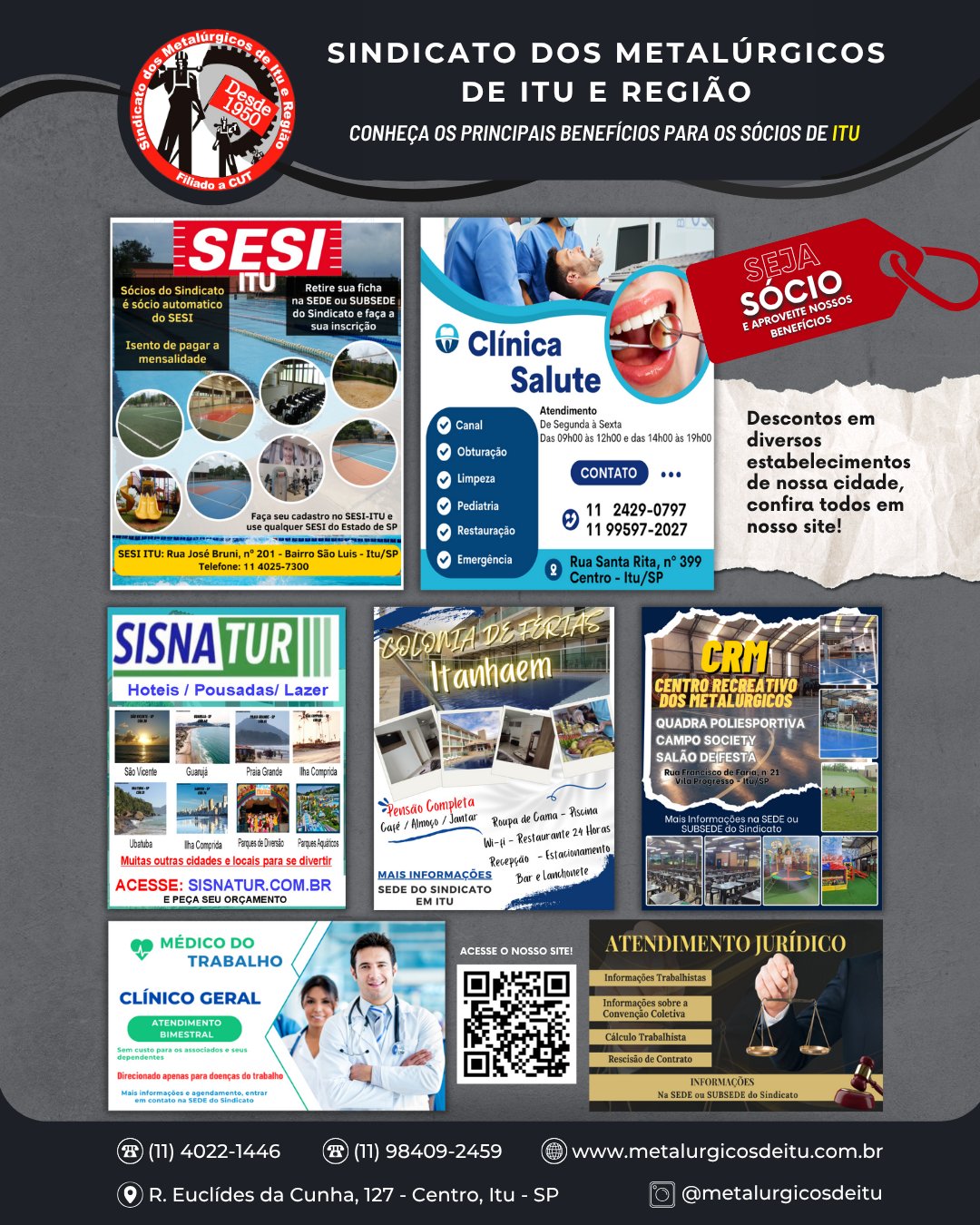 Confira o cartaz com os benefícios para os sócios